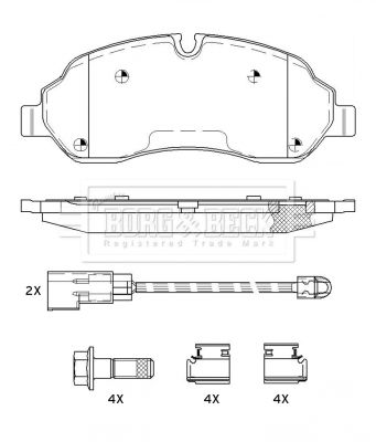 BORG & BECK Комплект тормозных колодок, дисковый тормоз BBP2514